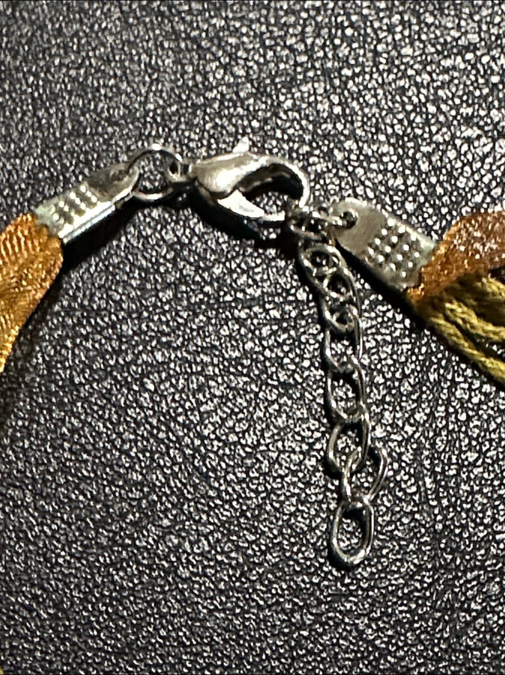 Vintage Art Deco Glass Teardrop Pendant Multi-Strand Corded Necklace - Picture 7 of 14